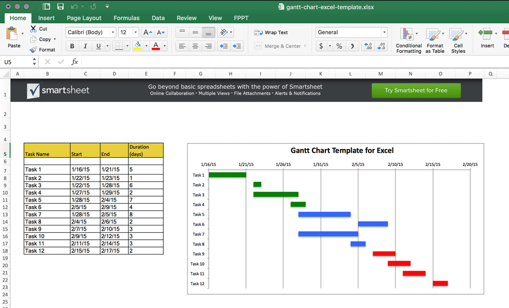 Simple Excel Chart Templates