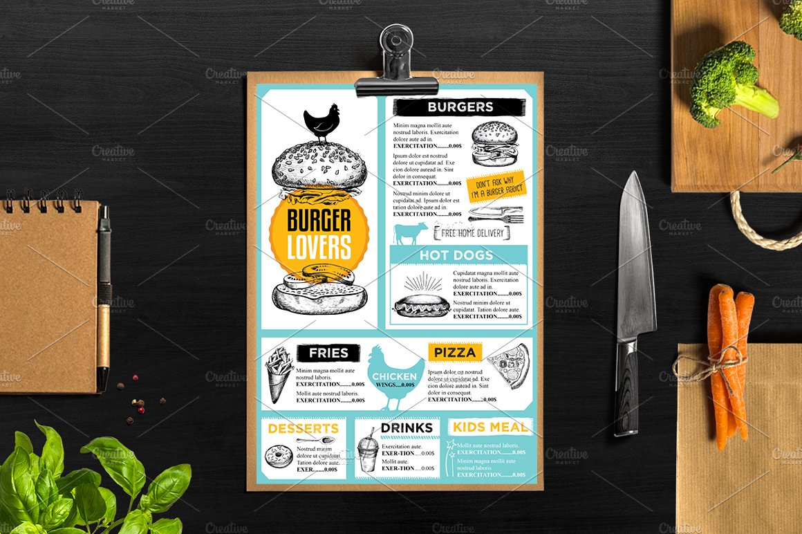 restaurant menu templates for photoshop