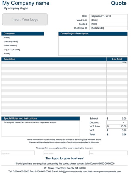 Free Quotation Templates For Word Google Docs Templates vip