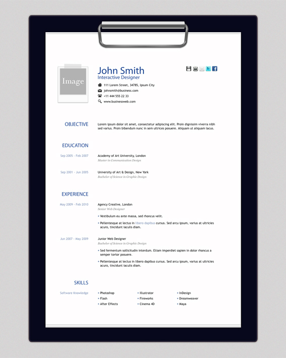 Html Css Resume Template Free Download