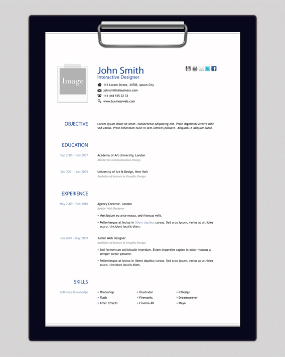 resume templates in html and css